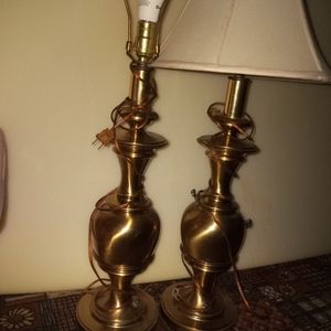 Antique brass table lamps
